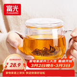 富光花茶杯 男女士茶水分离杯子 双层办公泡茶玻璃杯带把高硼硅水杯
