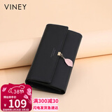 viney牛皮女士钱包大容量手拿包学生长款多卡位零钱包高端轻奢钱夹皮夹