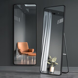 星恺（XINGKAI）穿衣镜全身镜家用卧室落地镜服装店试衣镜大镜子JY89黑151*42