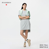 优衣库宽松T恤连衣裙/短袖女装合作款/裙子484003 04 烟灰色 M