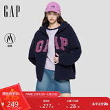 盖璞女装2025秋季新款Logo灯芯绒贴布绣宽松连帽衫保暖卫衣792561