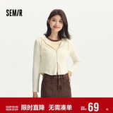 森马（Semir）外套女短款修身显瘦上衣秋装正肩连帽针织夹克通勤101524108005