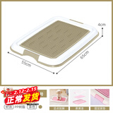 爱丽思（IRIS） 狗狗厕所便盆小型犬公狗厕所固定尿垫防撕咬中型泰迪狗尿盆大号 大号茶色 网格 全开式