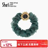 She's茜子头饰梵高向日葵手工钉珠仿水晶发圈时尚头花情人节礼物送女友