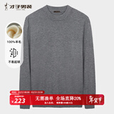 才子（TRIES）商务男士半高领羊毛衫秋冬保暖弹力毛衣男纯色通勤百搭针织衫 灰色 XL 50 (175/92A)