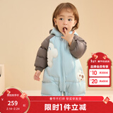 巴拉巴拉童装婴儿连体羽绒服连体衣宝宝衣服2025冬装哈衣爬服萌趣男童女童 白色小熊-白鸭绒 80 cm-充绒量83g