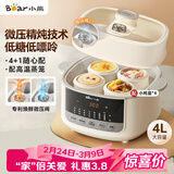 小熊（Bear）电炖锅 炖盅 隔水炖锅炖汤盅煲汤锅 燕窝炖盅婴儿煮粥 电炖盅4.1L家用3-4人微压电炖锅DDZ-J25G2