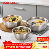 凌丰304不锈钢餐盘子菜碟家用菜盘家用圆盘加厚碟子骨碟菜盆 汤盆-外径20cm