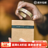 马登福叔复古开口抛光白铜宽手镯字母黄铜手环工装风饰品男 白铜手环（白铜+黄铜铸造）