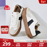 Kappa卡帕女鞋厚底滑板鞋子女2026新款运动休闲鞋软底德训鞋小粉鞋 米黄色/黑色 35