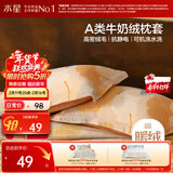 水星家纺枕套牛奶绒冬季双面保暖对枕套抗静电A类枕头罩一对装双人48x74cm