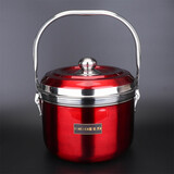 喜美恩加厚SUS304免火再煮锅闷烧锅节能锅保温锅不锈钢熄火再煮锅煲汤锅焖烧锅炖肉煮粥锅免煮锅炖蒸锅 9L红色加厚德国技术