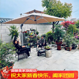 御藤美家（ROYAL RATTAN）户外遮阳伞庭院伞花园休闲户外伞室外太阳伞 【双杆】3米配300斤水箱