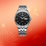 依波（EBOHR）手表男 大师系列节日礼物钨钢圈镶钻机械情侣表男表30060418