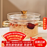 格娜斯玻璃蒸蛋碗宝宝蒸鸡蛋羹双耳隔水炖盅带盖玻璃碗燕窝甜品碗带刻度