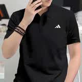 阿迪达斯（adidas）POLO衫男装 2026夏季新款运动服跑步健身训练服快干短袖体恤T恤 经典黑/AEROREADY面料 M