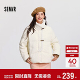 森马（Semir）森马羽绒服女新中式仿兔毛领短款保暖外套24冬新款109724113017
