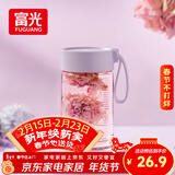 富光清然玻璃杯 高硼硅玻璃水杯子 女生便携牛奶咖啡高颜值茶杯330ml