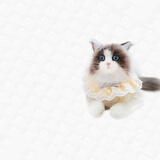 Chongker宠客仿真玩偶趴姿布偶猫咪公仔毛绒娃玩具送女生儿童生日新年礼物 黄色围脖款 35*20*23