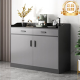 亿家木轻奢餐边柜碗柜客厅靠墙收纳柜多功能储物柜现代简约茶水柜酒柜 【品质升级】两门两抽80CM 自行组装