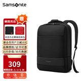 新秀丽（Samsonite）男士双肩包 15.6英寸电脑包 超轻商务背包职场通勤出差高端旅行包 黑色【年轻风尚】 可容纳15.6英寸电脑