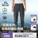 伯希和（Pelliot）【风盾】冲锋软壳裤男冬季保暖抓绒裤防风高弹长裤女115107016灰L