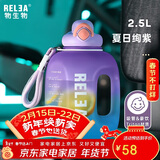 物生物（RELEA）运动水杯吨杯吨桶大容量Tritan塑料健身水壶男女学生吸管杯子礼物