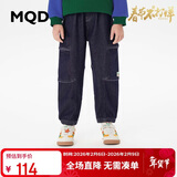 马骑顿（MQD）男童加绒保暖牛仔裤23冬装新款中大儿童裤子休闲长裤潮