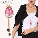 依特毛衣链女长款项链配饰女郁金香百搭衣服毛衣配饰挂件挂饰时尚饰品 粉色