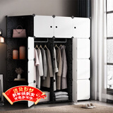 安尔雅简易衣柜收纳柜塑料储物双人双人衣橱非布非实木组装组合单人衣柜