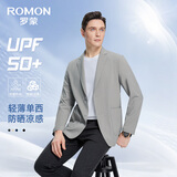 罗蒙（ROMON）冰丝防晒西服男华夫格夏季商务青年高档单西凉感外套京东自营