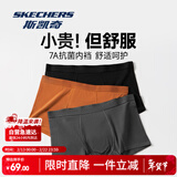 斯凯奇（Skechers）官方7A抗菌纯棉内裤男舒适透气平角裤男士运动吸汗短裤头裤衩礼盒