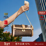 菲安妮（FION）波士顿包锁扣女士包包斜挎包时尚单肩包生日礼物