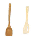 冠竹买1送1无漆不粘锅铲子竹锅铲不伤锅的锅铲套装天然楠竹防摔防霉 楠竹弯柄锅铲35厘米+漏铲30厘米