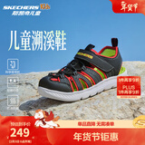 Skechers斯凯奇儿童运动凉鞋男童沙滩鞋镂空防滑夏季中大童大头鞋400041L 男童/黑色/红色/BKRD 33.5