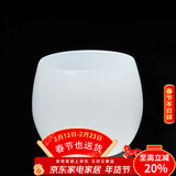 容山堂 茶杯羊脂玉瓷主人杯单杯个人公道杯玻璃大号琉璃品茗杯功夫茶具 功德羊脂玉瓷杯