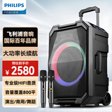飞利浦（PHILIPS）SD617T 10英寸广场舞音响户外舞台大功率移动便携式拉杆音箱无线蓝牙大音量K歌扩音配双话筒麦克风