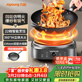 九阳（Joyoung）电磁炉凹面电磁炉电磁灶电陶炉家用2200W大功率猛火多功能电池炉深凹弧面凹灶N2202【赠专用铁锅】
