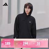 adidas休闲加厚毛圈连帽卫衣套头衫男女秋冬阿迪达斯官方轻运动   黑色   L