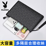 花花公子（PLAYBOY）手包男士手拿包出行便携大容量信封包商务手抓包休闲钱包生日礼物