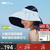 蕉下（beneunder）遮阳帽子黑胶贝壳防晒帽女防紫外线大檐太阳帽空顶帽BM532蓝