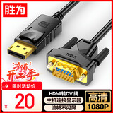 胜为DP转VGA转接线1080P高清线笔记本台式电脑投影仪视频连接线1.8米 ADV0018G