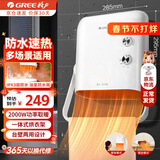 格力（GREE）暖风机家用浴室台壁挂式热风机取暖器 桌面便携防水速热电暖风烘衣暖毛巾小型浴霸电暖气电暖器 NBFD-X6020