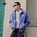 adidas休闲简约三条纹梭织立领夹克外套男装秋季阿迪达斯三叶草   深蓝(推荐选大一码)   M