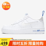 耐克NIKE女子大童休闲鞋 AIR FORCE 1 运动鞋DD3227-100白/亮蓝 35.5