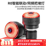 洛克兄弟自行车尾灯USB充电骑行安全夜骑车灯警示灯公路山地车尾灯配件 智能同频刹车把堵灯 RO (一对)