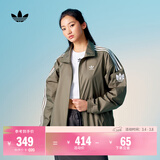 adidas情侣款复古风梭织立领夹克外套男女秋季阿迪达斯官方三叶草   岩层橄榄绿   L