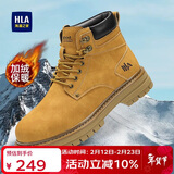 海澜之家HLA新年礼物男靴棉鞋大黄靴男马丁靴子男款 T427土黄色(加绒)42