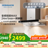老板（Robam）【双子星60X6S】油烟机变频双腔24立方风量1000Pa超大静压大吸力挥手智控平嵌抽油烟机 60X6S单烟机 24风量大吸力