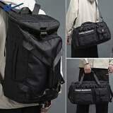 回力旅行包男大容量双肩包多功能书包短途出差行李背包手提斜挎健身包 黑色升级款【55L可登机+独立鞋仓】